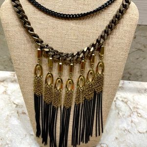 Stella Dot black tassel necklace